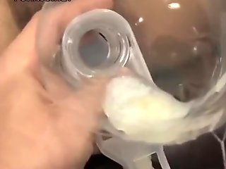 Using a funnel to get inseminated by 10 men putting their cum in me